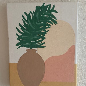 Boho potted plant painting