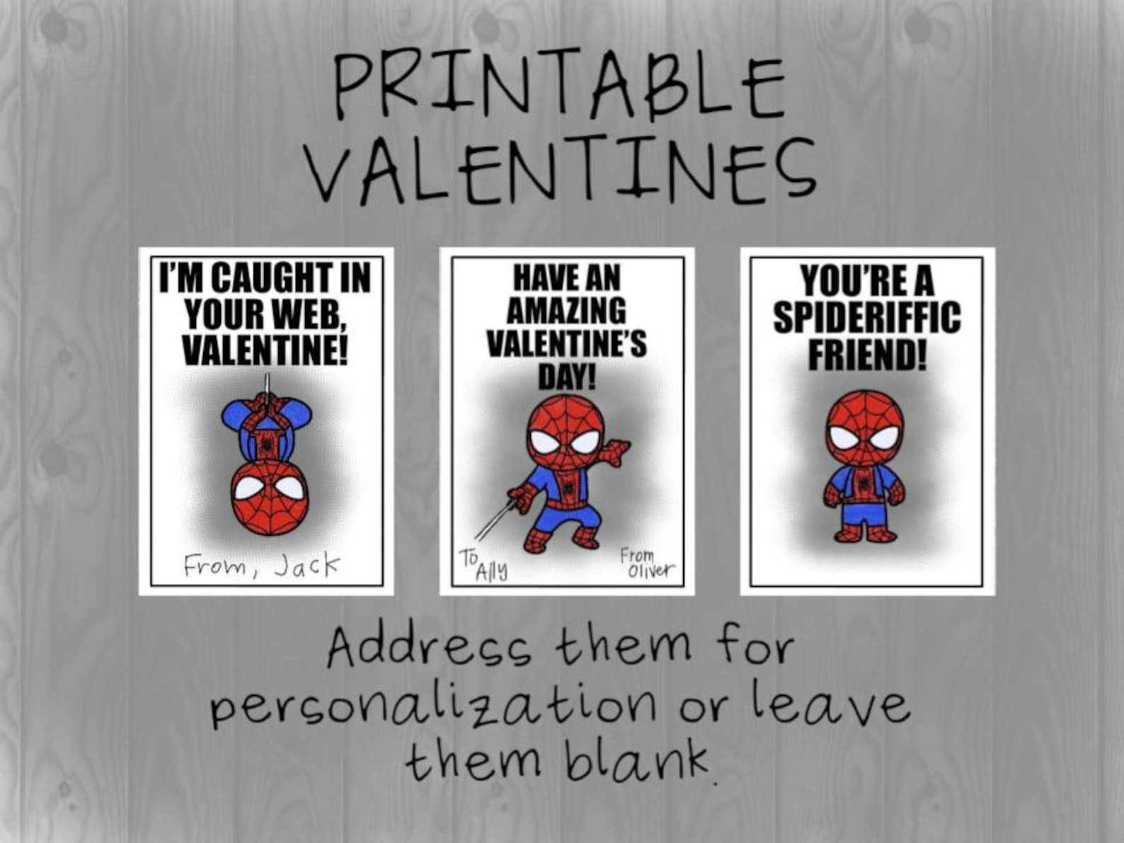 Printable Spiderman Valentine's Day Cards - Etsy