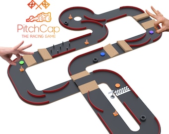 Pitchcap Bottle Cap Racing Kit: Family-Friendly DIY Board Game Inspired by Pitchcar. Digital Files STL OBJ for 3D Printing