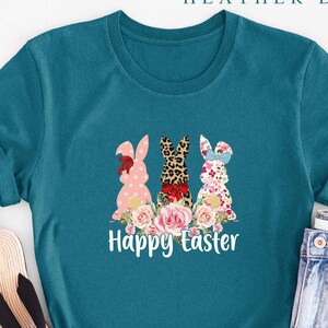 Leopard Bunny Pattern Easter T-shirt. Easter Shirt for Women. Bunny Easter Tshirt. Easter Tshirt for Women. Gift for Family and Friends.