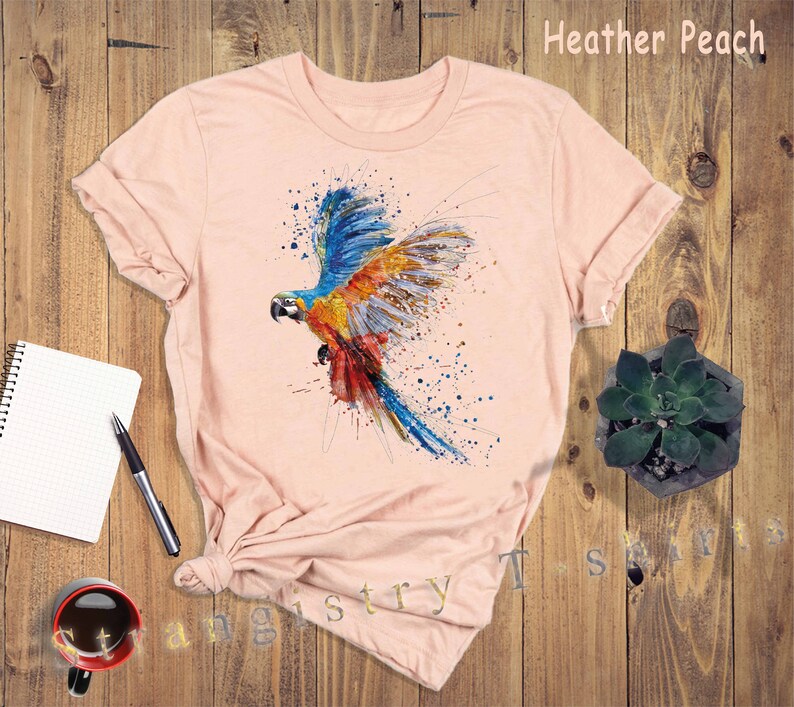 Parrot Tshirt. Parrot Lover Shirt. Watercolour Parrot Painting Shirt