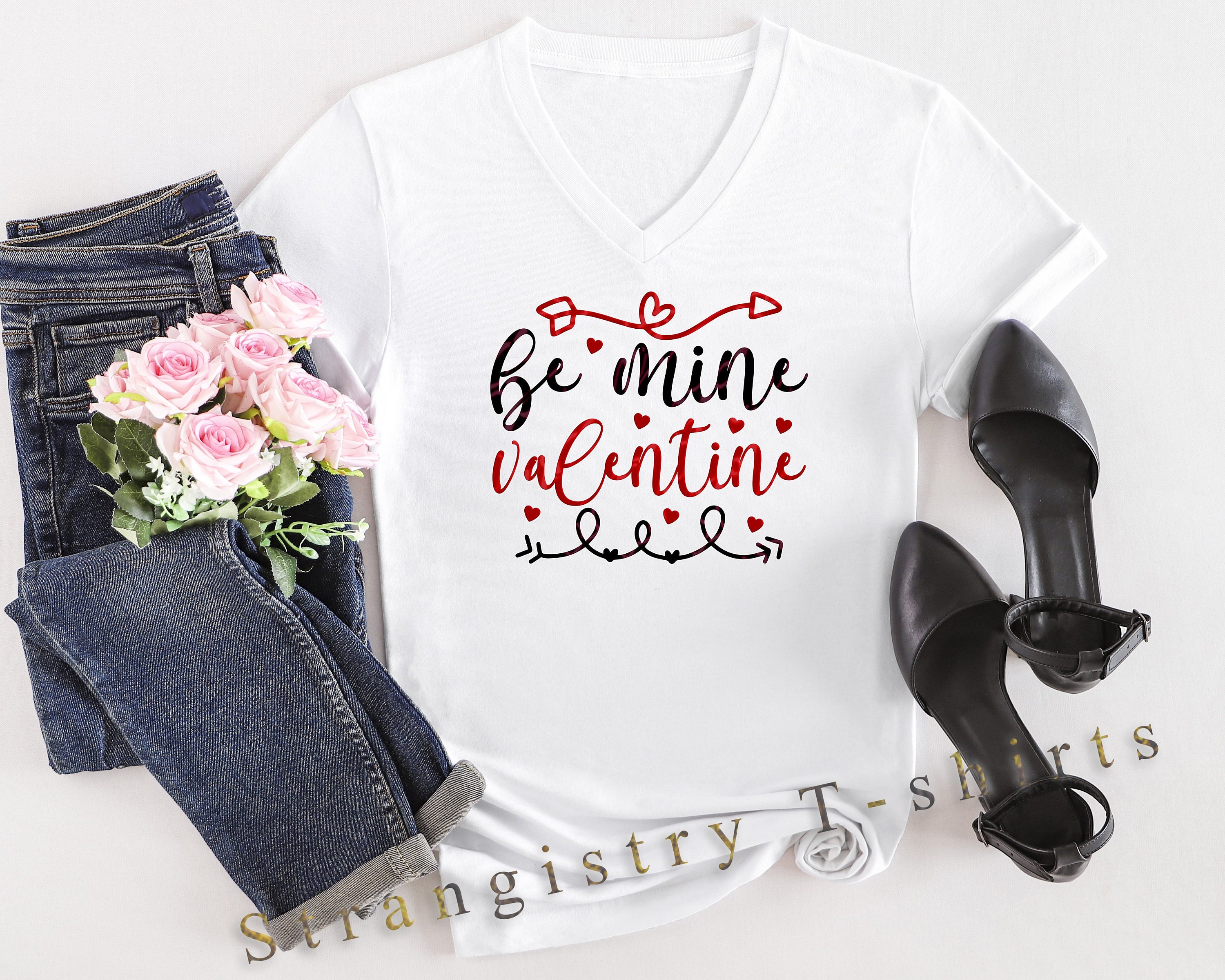 Love T-shirt with Text. Custom Design Shirt with the Text of “Be My Valentine”. Cute Love Tshirt for Men and Women. Tshirt of Lovers