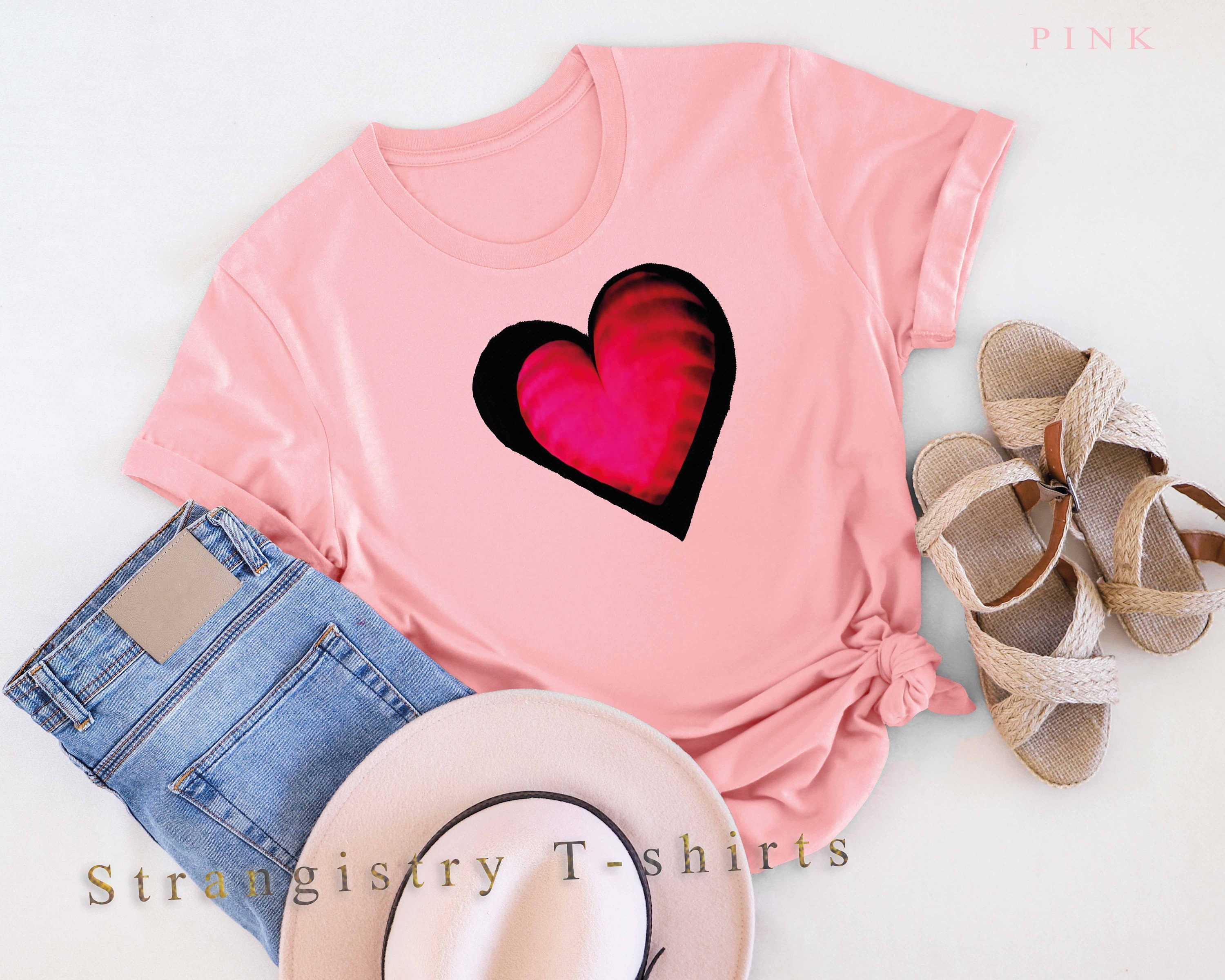 Valentines Day Heart T-shirt. Custom Heart Love Shirt. Valentines Day 3d Heart Love Tshirt. Cute Love Tshirt for Couples, Lovers, Crushes.