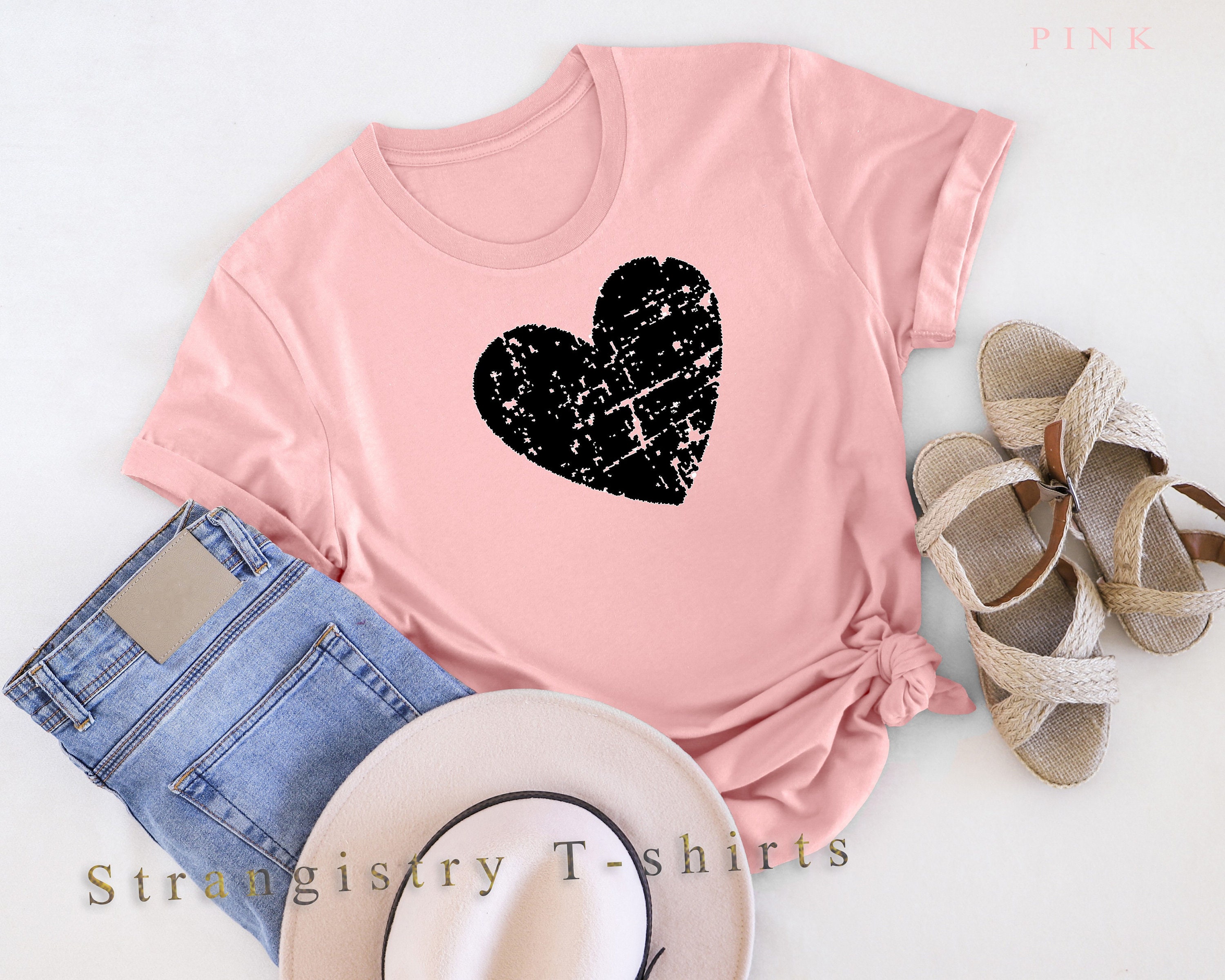 Vintage Heart Love T-shirt. Custom Design Love Shirt with the