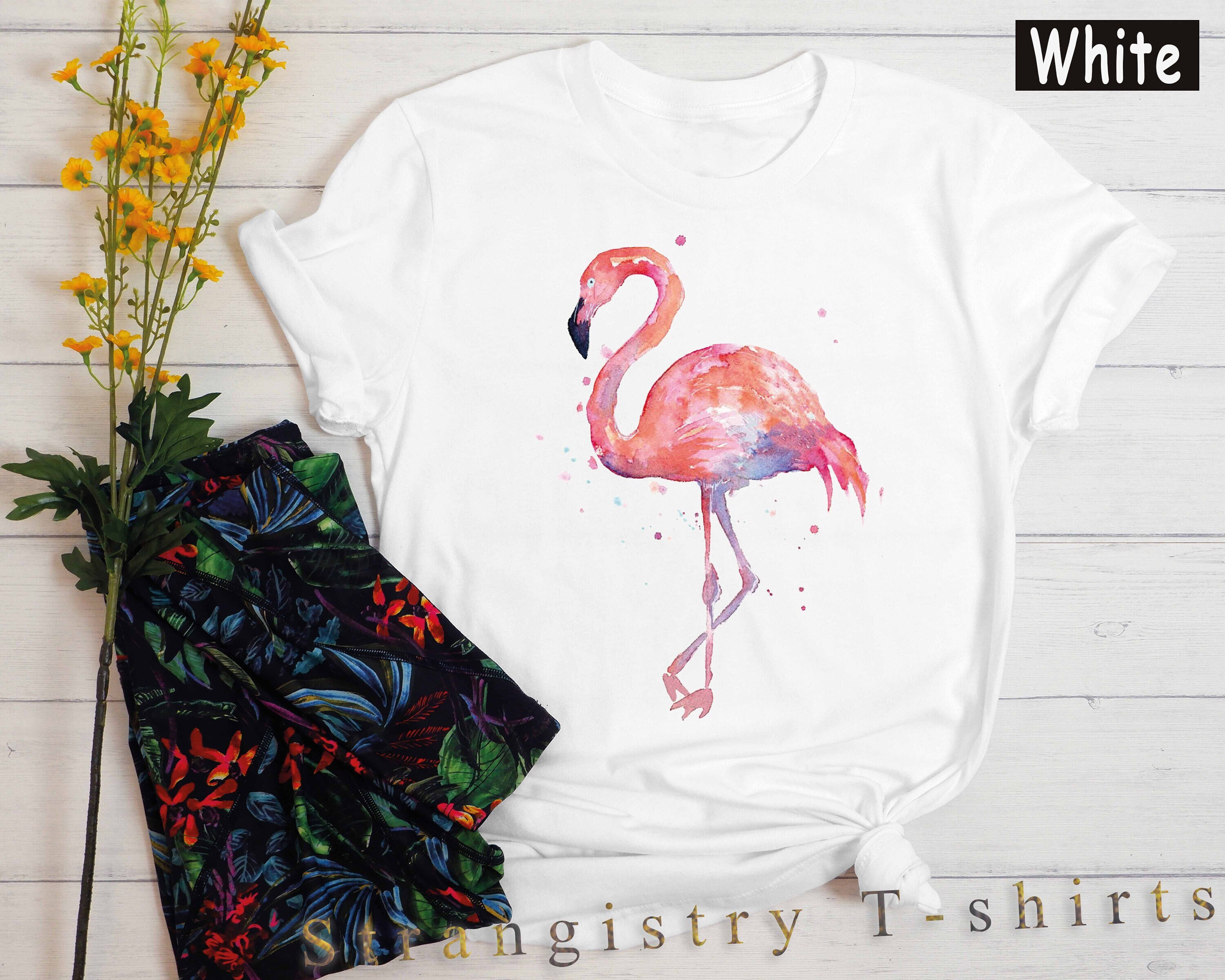 Flamingo T-shirt. Flamingo Lover Shirt. Watercolour Flamingo - Etsy
