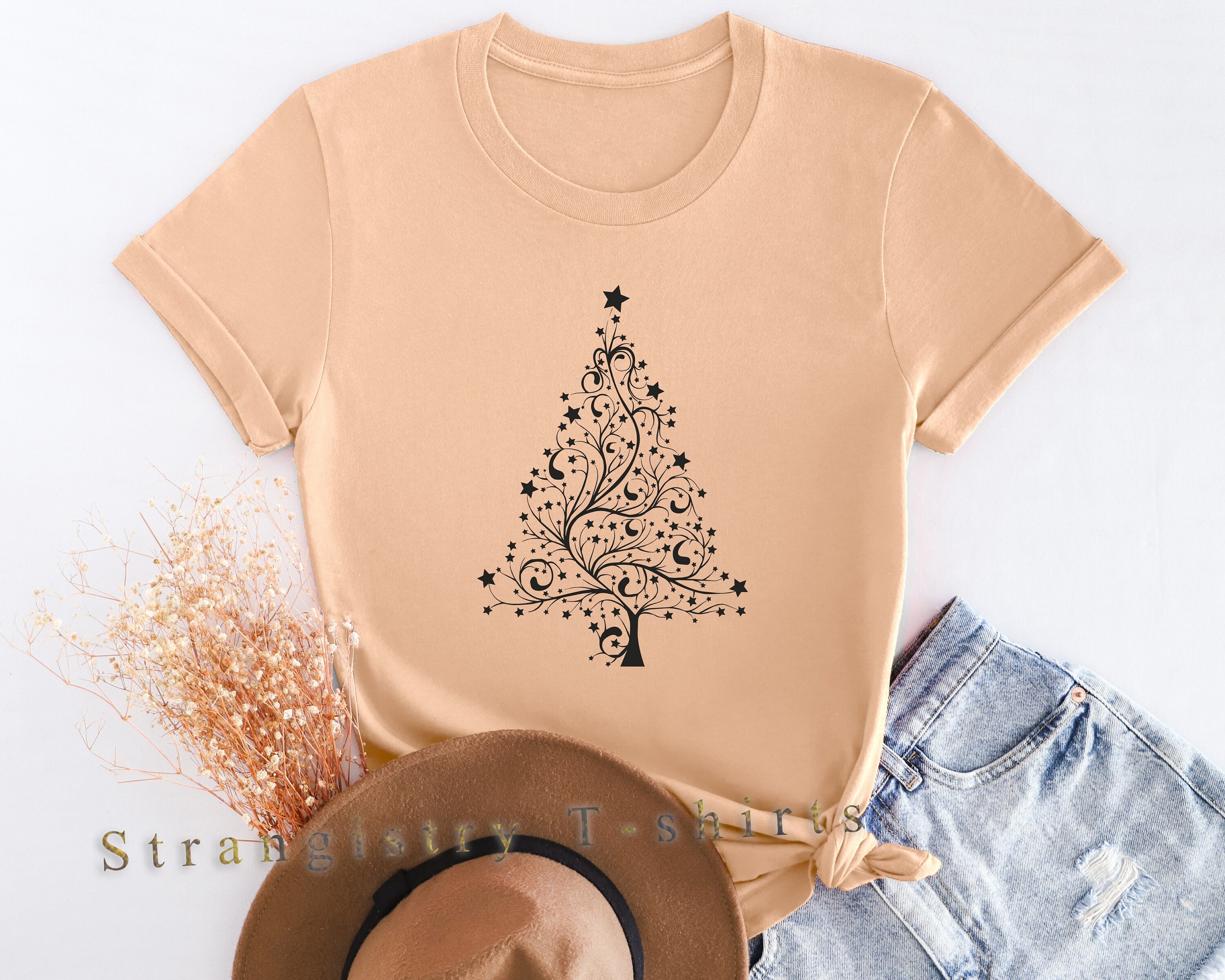 Stylish Christmas Tree Shirt, Cute Christmas Tree, Gift  For Christmas,  Christmas Family Shirt, Xmas Gifts, Women Shirt, Gift For Family