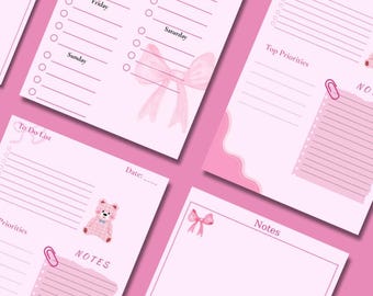 Pink To-Do List Printable | Daily Planner (Digital Download)