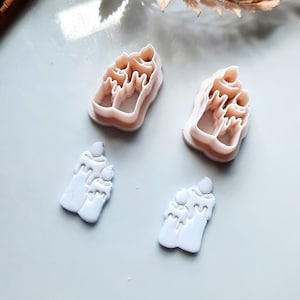 Candle Clay Cutter mirror set, Day of the dead, Fall clay cutters, Halloween clay cutters, Christmas clay cutters, cutters for clay earrings