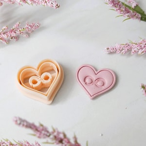 Infinity Heart polymer clay cutter, valentines day clay cutters, cutters for earrings, unique clay cutters, earring making, clay molds