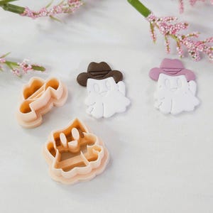 Cowboy ghost polymer clay cutter, Halloween clay cutters, fall clay cutters, jewelry making cutter, cowgirl ghost cutter, western cutters