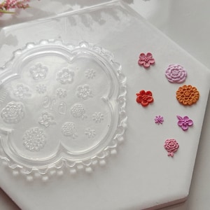 Flowers Silicone Mold for Crafting Tiny, Flower Shapes with Polymer Clay - Miniature Creations polymer clay Silicone mold.