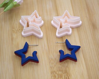 Star clay cutter set, 4th of July Clay Cutters, Patriotic clay cutters, independence day cutters, polymer clay cutters, fourth of July