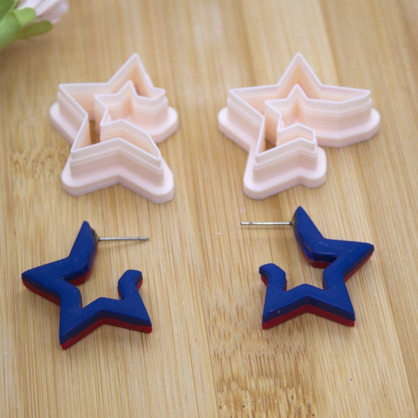 Star clay cutter set, 4th of July Clay Cutters, Patriotic clay cutters, independence day cutters, polymer clay cutters, fourth of July