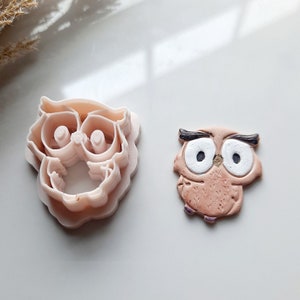 Owl Clay Cutter, Fall clay cutters, forest clay cutters, animal clay cutters, polymer clay cutters, nocturnal clay cutter, bird clay cutters