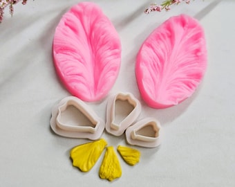 Petal flowers silicon molds, jewelry making craft mold, flower polymer clay molds, flower press mold, clay tools, leave silicon mold
