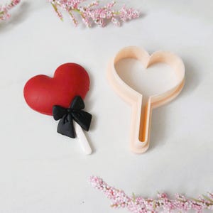 Lollipop polymer clay cutter, ribbon valentines day clay cutters cutters for earrings, unique clay cutters, earring making tool, clay molds