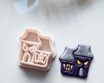 Haunted house Clay Cutter, Fall Clay Cutters, Scary Cutter, Halloween Clay cutters, spooky cutters, polymer clay cutters, Halloween party