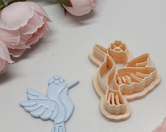 bird clay cutter, spring clay cutter,  Clay cutters, hummingbird crafting tool, nature inspired cutter, clay art supplies,