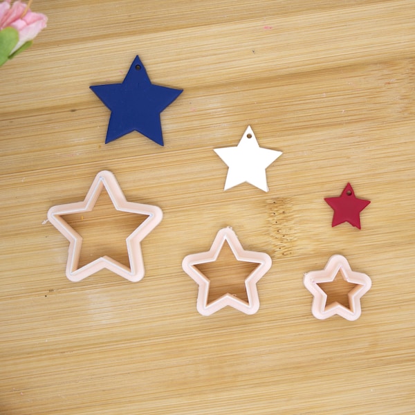 4th of July clay cutters, Patriotic star clay cutters, star clay cutter set, fourth of July cutters, independence day cutters, USA cutters