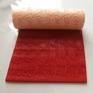 Love letter Texture roller pin for Polymer Clay, Valentines Polymer clay Textures, Love writing texture roller for Clay, heart textures clay