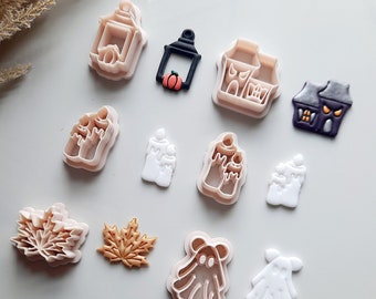 Halloween Clay cutters bundle 6 pieces, Fall clay cutters, Halloween Polymer Clay, polymer clay cutters, spooky clay cutters, earring cutter