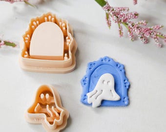Ghost Clay Cutter, Halloween polymer clay cutter, Fall Clay cutters, window ghost cutter, spooky clay cutters, haunted house clay cutter