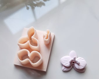 Orchid polymer clay cutter, Stud earring clay cutter, Orchid flower tool, Spring clay cutters, Earring making orchid tool, Tiny orchid mold