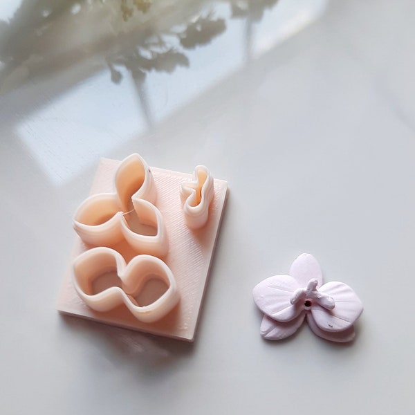 Orchid polymer clay cutter, Stud earring clay cutter, Orchid flower tool, Spring clay cutters, Earring making orchid tool, Tiny orchid mold