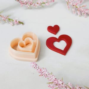 Heart polymer clay cutter, valentines day clay cutters, cutters for earrings, unique clay cutters, earring making, clay molds, cutters