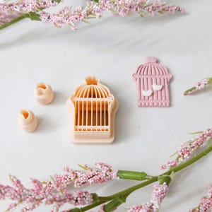 bird cage polymer clay cutter, valentines day clay cutters, cutters for earrings, unique clay cutters, earring making, clay molds, earring