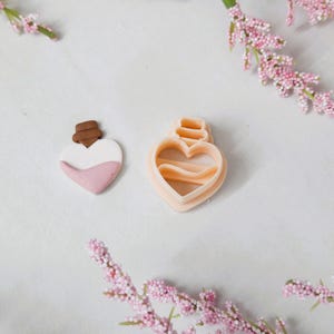 love potion polymer clay cutter, valentines day clay cutters, cutters for earrings, unique clay cutters, earring making, clay molds, cutters