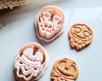 Skeleton couple Clay Cutter, Halloween Clay cutters, Couple clay cutter, spooky clay cutter, fall clay cutter, polymer clay cutters, cutters