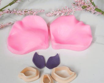 Petal silicone Mold,  rose petal texture molds, flower mold, polymer clay flower mold, jewelry making craft mold, flower press mold