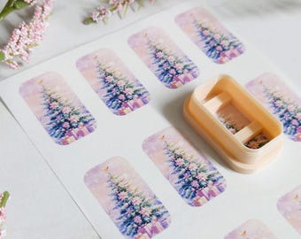 Christmas Tree polymer clay transfer sheets with optional matching polymer clay cutter, winter craft supplies, Water transfer paper