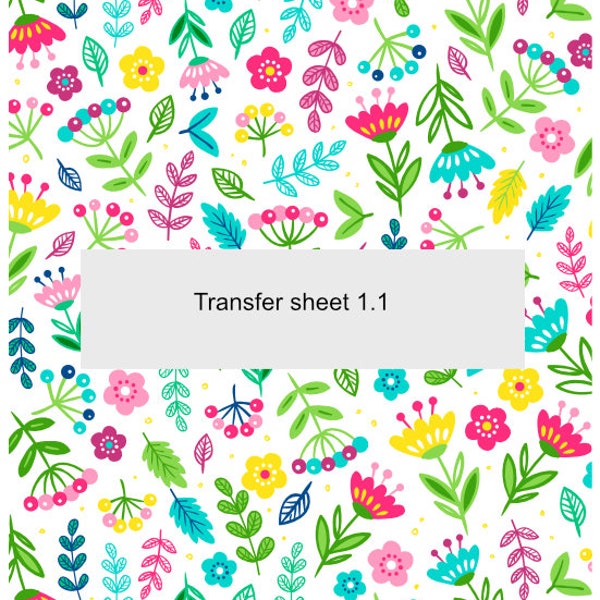 Clay transfer sheets, floral Clay Transfer Sheet, Colorful Clay Transfer paper sheets