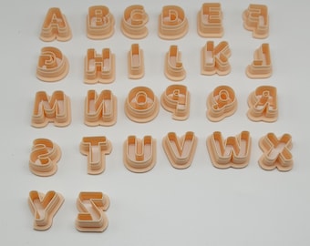 Alphabet Clay Cutters, polymer clay alphabet cutters, letter clay cutters, alphabet earring mold, personalized earring cutters, cutter set