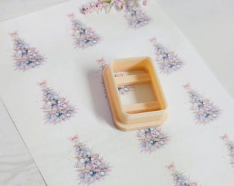 Christmas polymer clay transfer sheets, Christmas tree Polymer Clay Transfers with optional matching cutter, winter image transfer