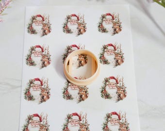 Christmas polymer clay transfer sheets, Santa Claus Polymer Clay Transfers 12 Patterns with optional matching cutter, winter image transfer