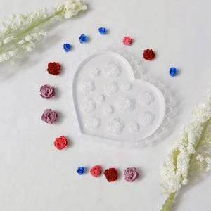 Roses Silicone Mold for Crafting Tiny, Diverse Flower Shapes with Polymer Clay - Perfect for Miniature Creations | Silicone mold