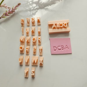Alphabet Polymer Clay Stamps, letter stamps for polymer clay, small letter stamps for clay, upper and lower case mini clay stamps
