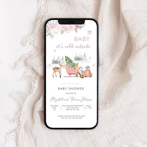 Woodland Baby Shower Einladung Vorlage, Winter Woodland, Wald Baby Shower, Waldtier Einladung