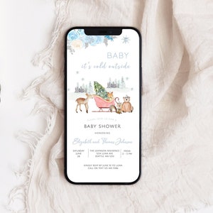 Woodland Baby Shower Einladung Vorlage, Winter Woodland, Wald Baby Shower, Waldtier Einladung
