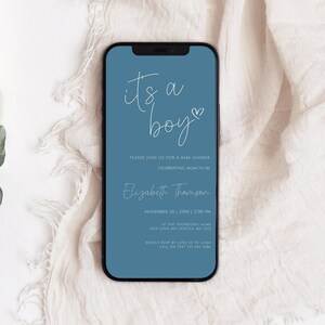 Minimalist Baby Shower Template, Electronic Baby Shower Invitation, Baby Shower Evite Template, Minimalist Baby Shower Evite, Mobile Invite