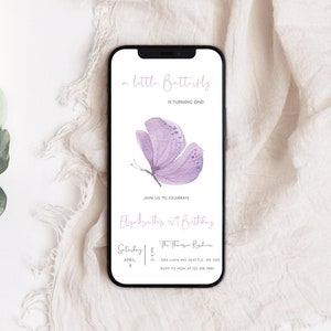 Butterfly Birthday Invitation, Butterfly Invitation, Girl Butterfly Party, Butterfly Template Download, Purple Butterfly Birthday Invite