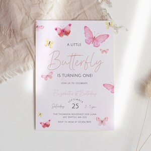 Butterfly Birthday Invitation, Butterfly Invitation, Girl Butterfly Party, Butterfly Template Download, Purple Butterfly Birthday Invite