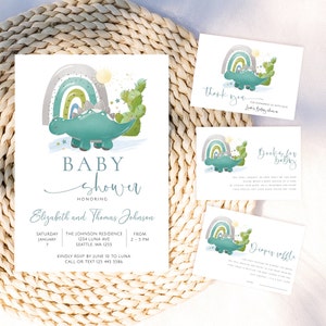 Lot d'invitations arc-en-ciel pour baby shower, invitation de baby shower bohème arc-en-ciel, ensemble d'invitations arc-en-ciel modifiable, modèle imprimable téléchargement immédiat