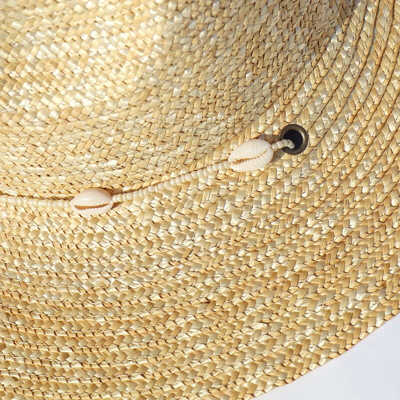 Summer Boater Straw Hats With Seashells, Handmade Beach Hatshigh ...