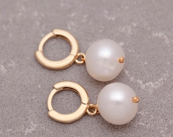 Pearl Drop Earring, Freshwater Earring, Modern Drop, Wedding & Graduation Jewelry, Bridesmaid, Christmas, Birthday, Mother's Day, BFF Gifts