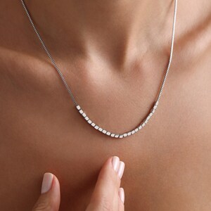 14K Gold & Silver Beaded Necklace, Layering Ball Chains Jewelry, Dot Gold Filled Pendant, Stacking Ball  Necklace for Women, Christmas Gifts
