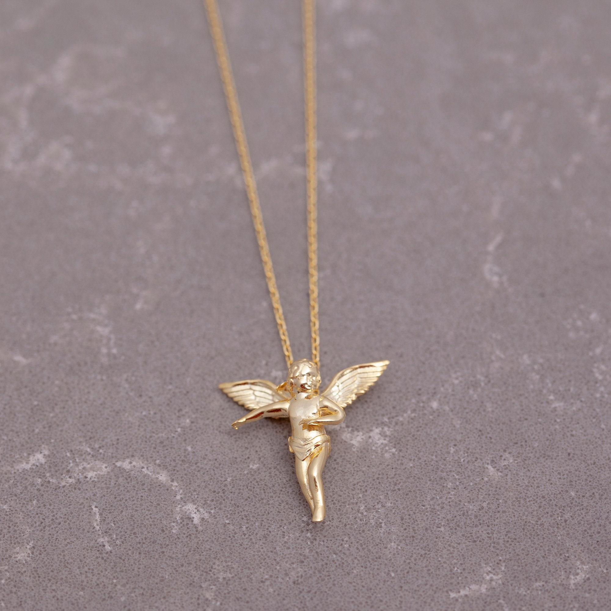 Gold & Silver Baby Angel Necklace, Guardian Angel Penndant  display picture 1